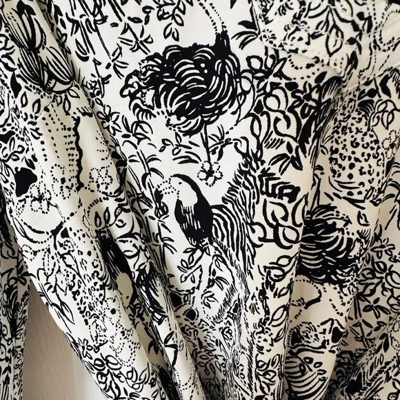 Lilly Pulitzer Olivine A-line Animal and Floral Print Long Sleeve Dress - Picture 4 of 14